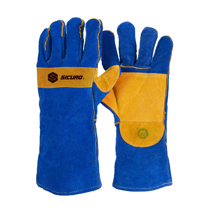 GUANTE SOLDADOR COSTURA KEVLAR AZUL